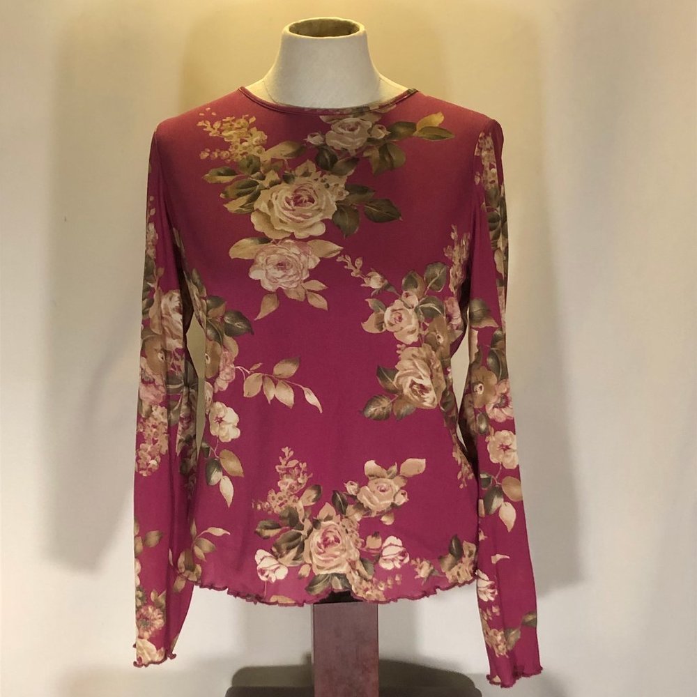 Liz Claiborn, Boat neck Chintz blouse,